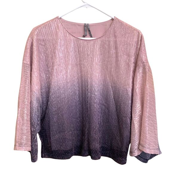 Anthropologie Serena Shimmer Purple Ombre Metallic Blouse Top Size Small - Picture 1 of 11